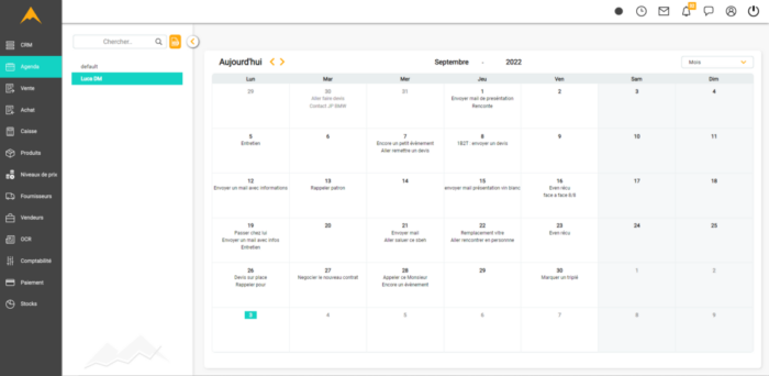 Agenda - Gestion des temps - Sherpa CRM